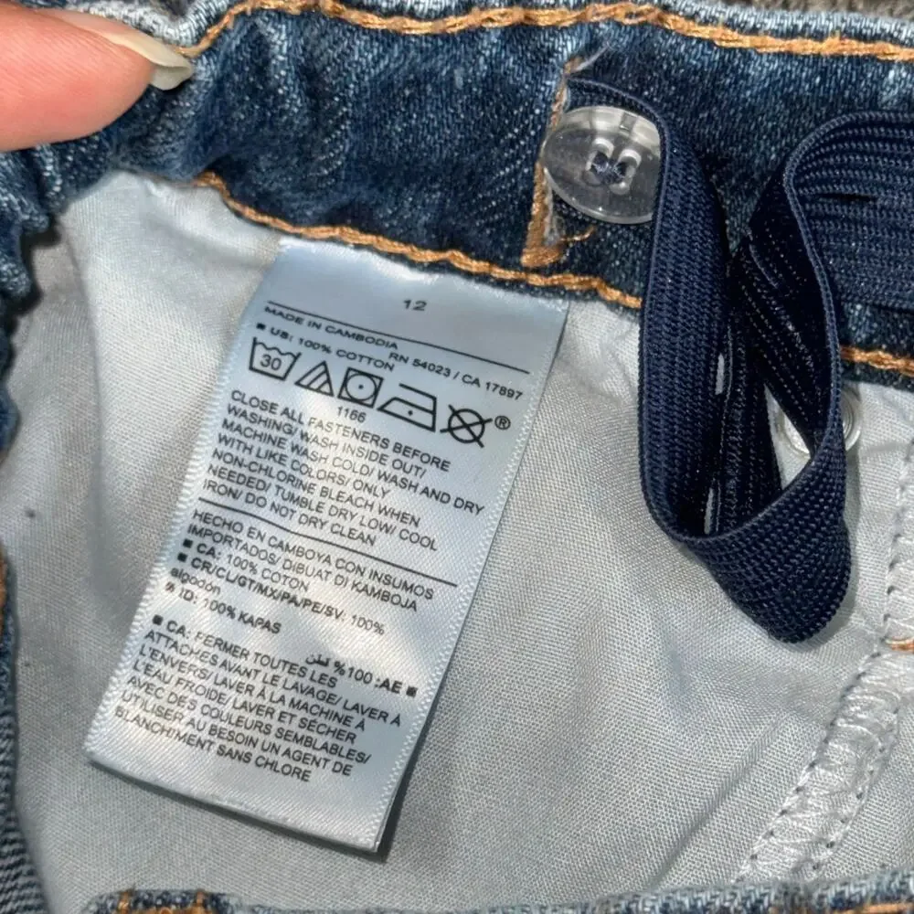 Old Navy High-Rise Slouchy Straight Jeans Girls Youth 12 Medium Wash Streetwear